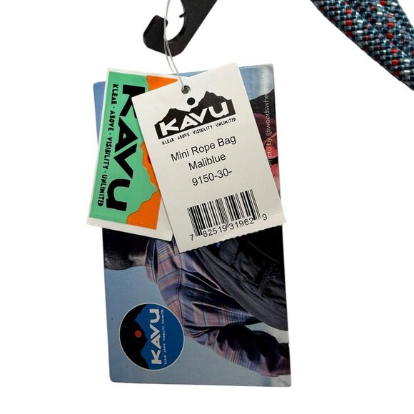 KAVU New NWT Sling Pack Backpack Turquoise Blue.  Rope Handles.  Mini Rope Bag. main image 10